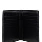 Exaggerated Check and Leather Bifold Wallet - Dark Birch Brown