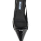 Brushed Leather Slingback Ballerinas - Black