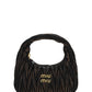 Miu Wander Matelassé Nappa Leather Mini Hobo Bag - Sand/Coffee