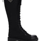 Brushed Leather and Re-Nylon Boots - Black
