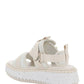 Lilli Sporty Flat Sandal In Recycled Textile - White