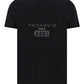 Slim T-shirt in Printed Jersey - Black