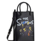 The Simpons TM &© 20TH Television Mini Shopping Bag In Shiny Calfskin - Black