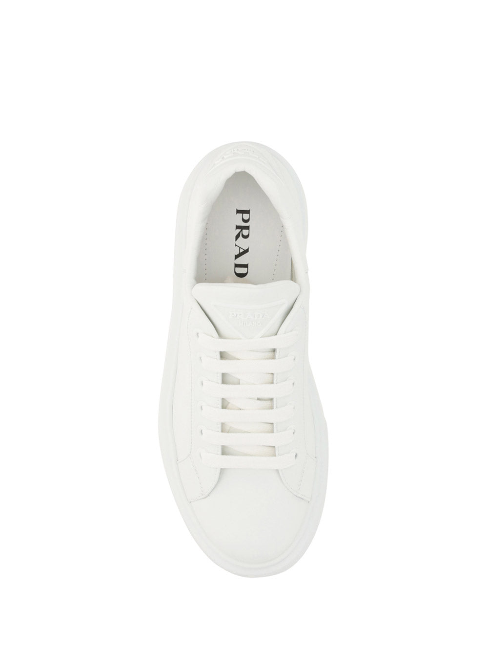 Prada Macro Leather Sneakers - White.