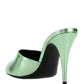 La 16 Mules In Metallic Leather - Green