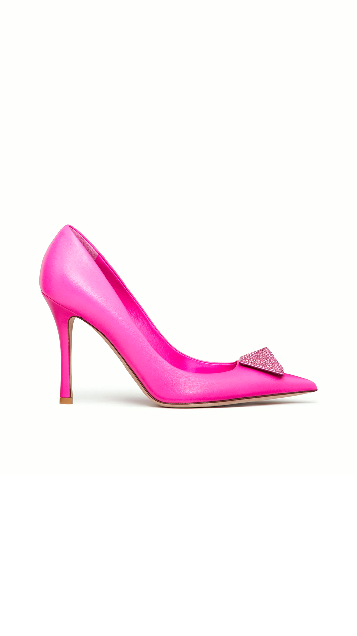 One Stud Nappa Leather Pump with Crystals 100mm - Pink PP