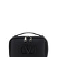 Lacquered Vlogo Signature Leather Crossbody Bag - Black