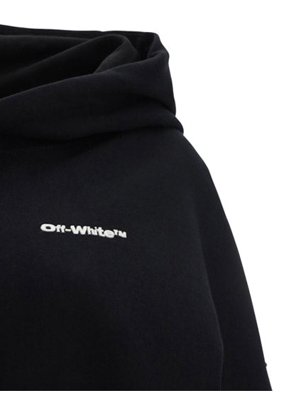 Embroidered-Logo Cropped Hoodie - Black