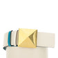 Reversible One Stud Belt In Calfskin 40MM - White / Blue
