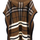 Check Wool Cashmere Blend Hooded Cape
