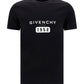 Slim T-shirt in Printed Jersey - Black