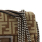 FF Tapestry Baguette Chain Midi Bag - Brown