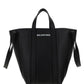 Everyday Small North-South Shoulder Tote Bag In Grained Calfskin - Black