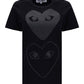 Tonal Heart Print T-shirt - Black.