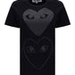Tonal Heart Print T-shirt - Black