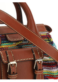 Edith Mini Bag in Recycled Cashmere Knit & Buffalo Leather - Multicolor