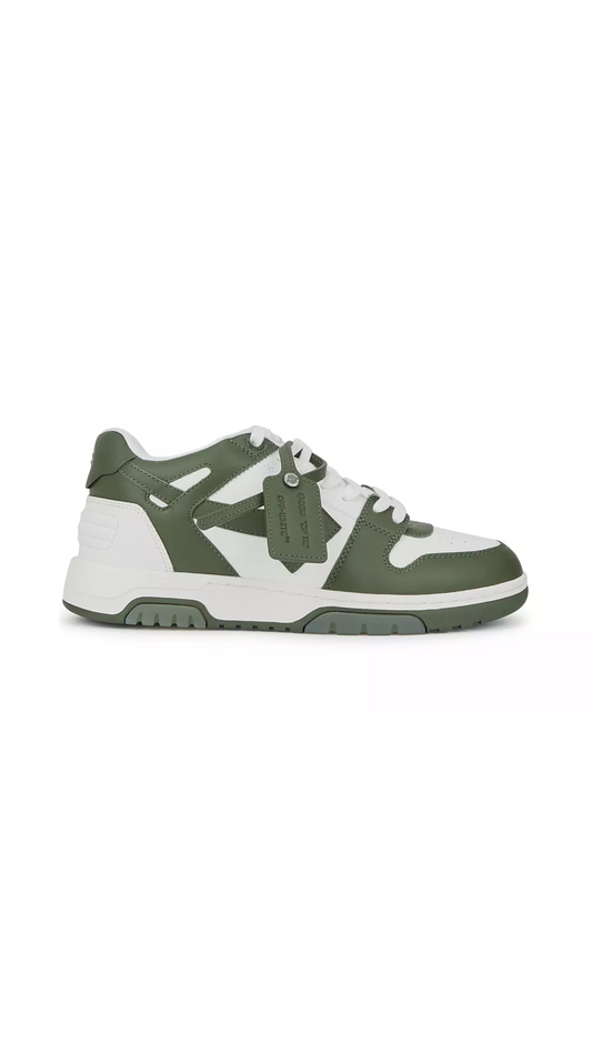 Out Of Office Calf Leather Sneaker - White/Green