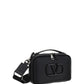 Lacquered Vlogo Signature Leather Crossbody Bag - Black