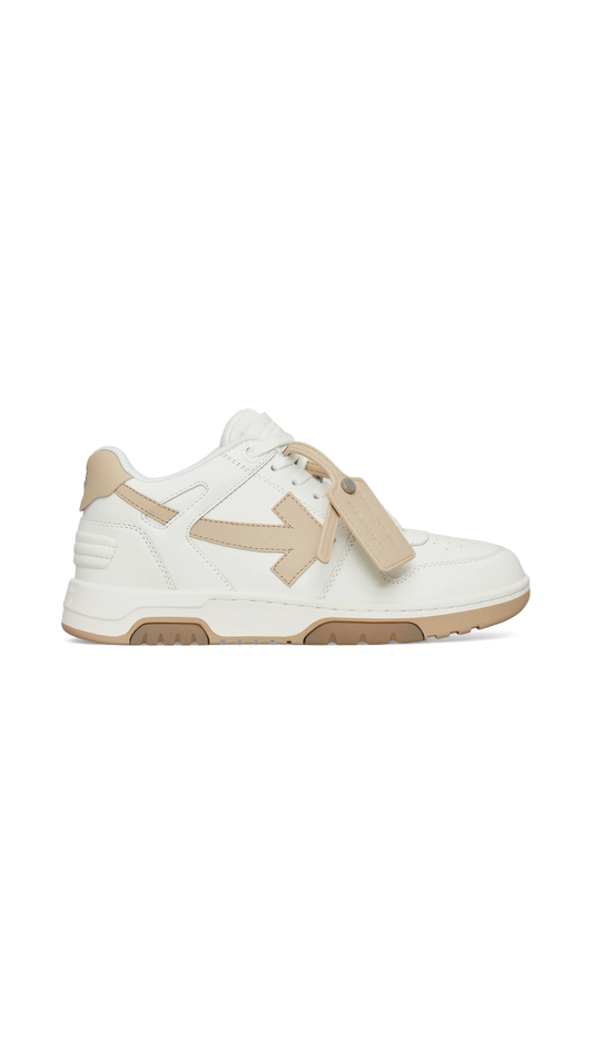 Out Of Office Calf Leather Sneakers - White/Beige