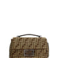 FF Tapestry Baguette Chain Midi Bag - Brown