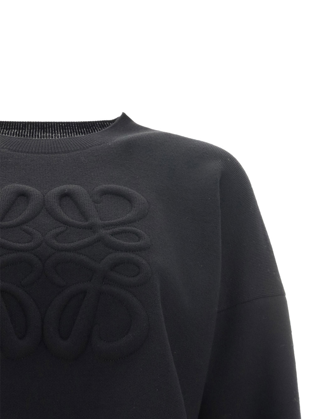 Short Anagram Sweater in Wool - Black