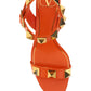 Roman Stud Calfskin Sandal 60MM - Orange