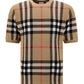 Short-sleeve Check Silk Wool Jacquard Top - Archive Beige