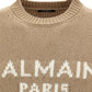 Marino Wool Sweater Logo - Beige