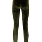 Stretch Velvet Signature Leggings - Olive Green
