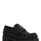 Chocolate Satin Loafers With Crystals - Black