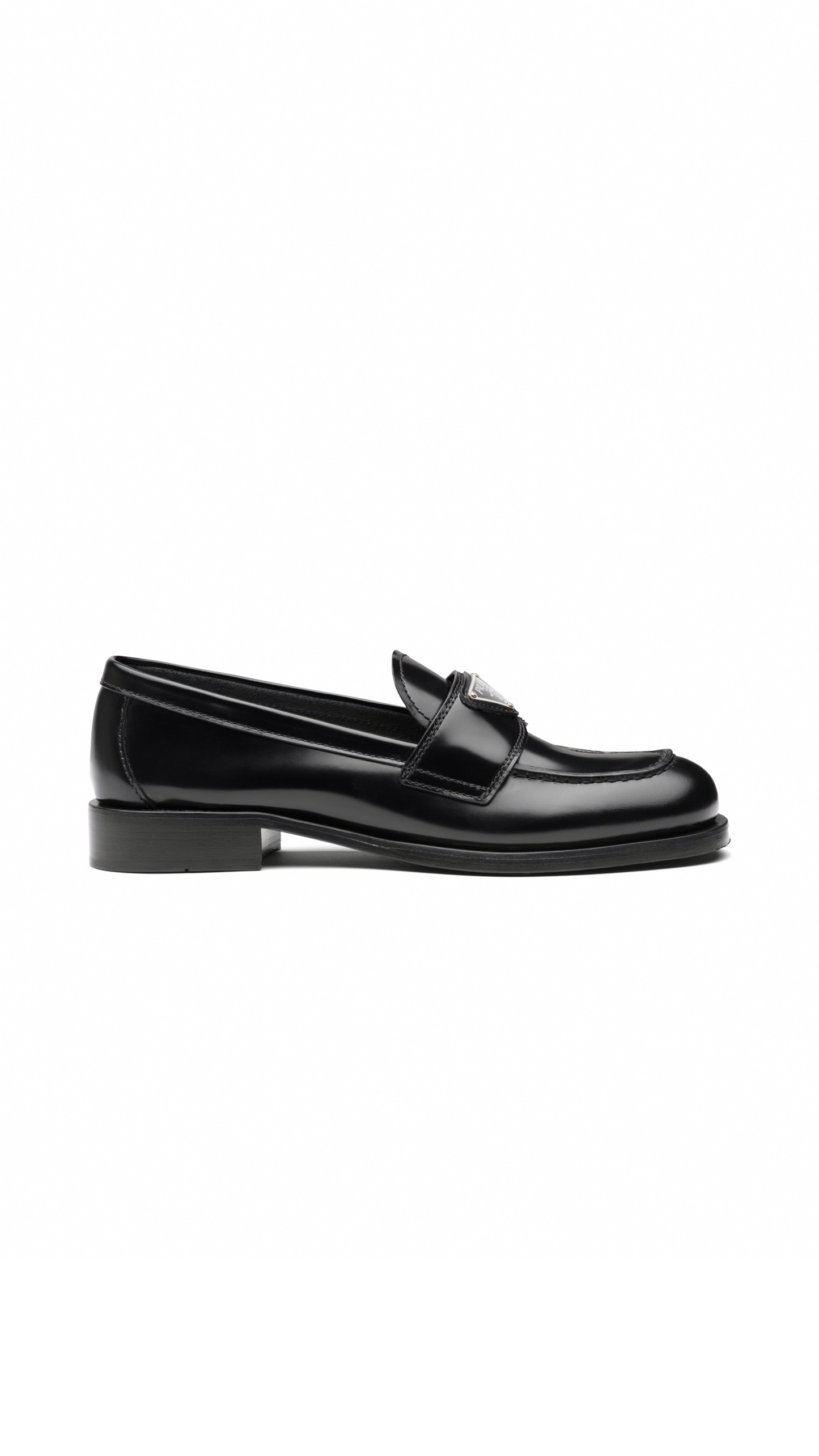Unlined Brushed Leather Loafers - Black