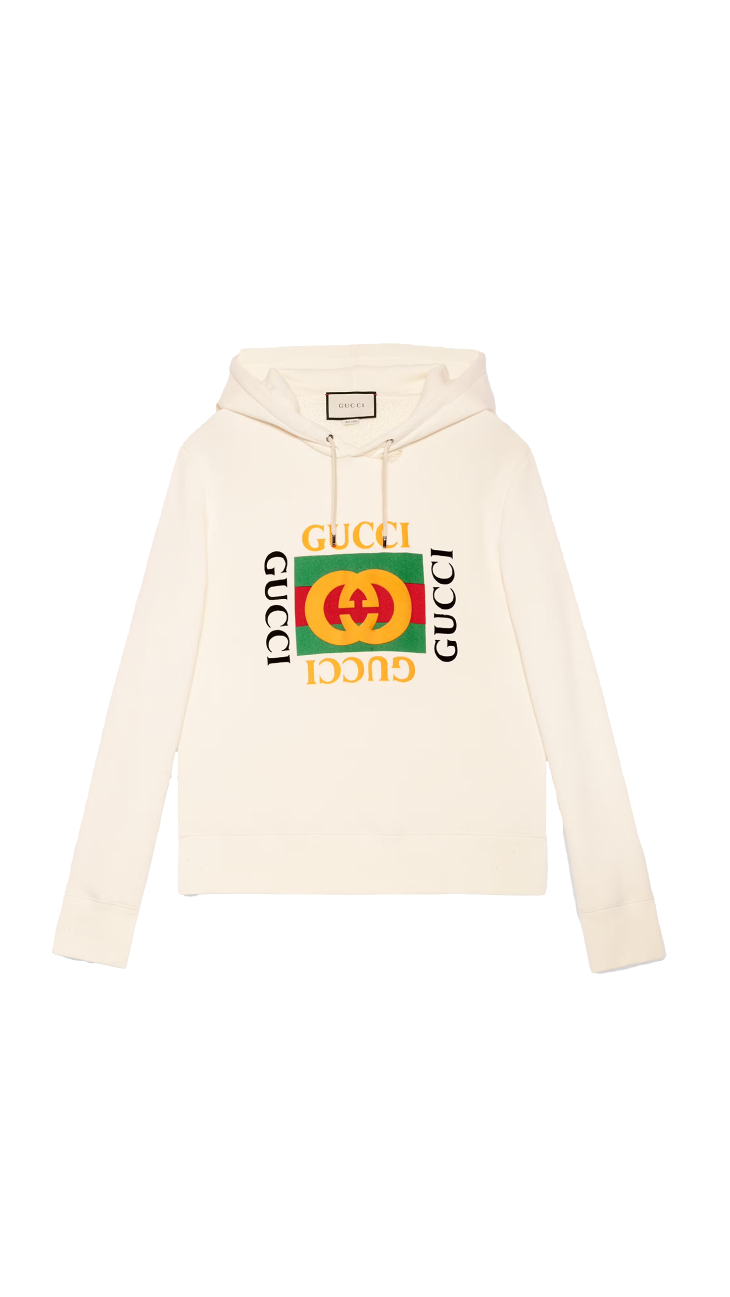 Oversize Sweatshirt with Gucci Logo - White