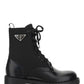 Brushed-Leather and Re-Nylon Boots - Black