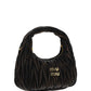 Miu Wander Matelassé Nappa Leather Mini Hobo Bag - Sand/Coffee