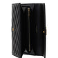 Cassandra Matelasse Large Flap Wallet In Grain De Poudre Embossed Leather - Black