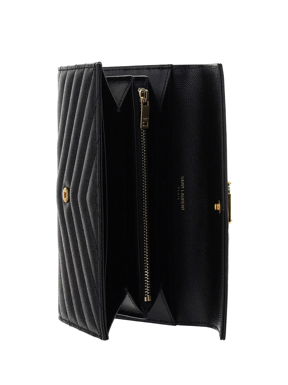 YSL Dark Beige Matelasse Leather Flap Wallet – Maidenlane Designer