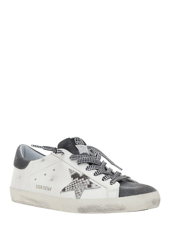Super-Star Sneakers In Leather and Suede - White / Grey
