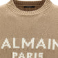 Marino Wool Sweater Logo - Beige