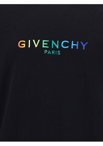 Slim-fit GIVENCHY PARIS sweatshirt in embroidered fleece - Black.