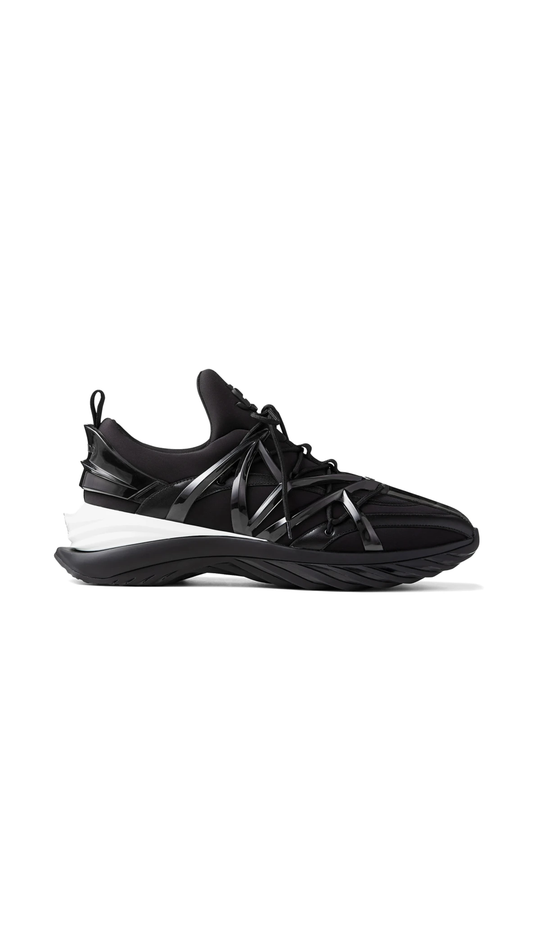 Cosmos Leather & Neoprene Sneaker - Black/White