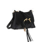 Joan Mini Leather Shoulder Bag - Black