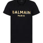 Cotton T-shirt With Paris Logo Print - Black / Gold
