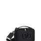 Lacquered Vlogo Signature Leather Crossbody Bag - Black