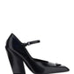 Brushed Leather Pumps - Black