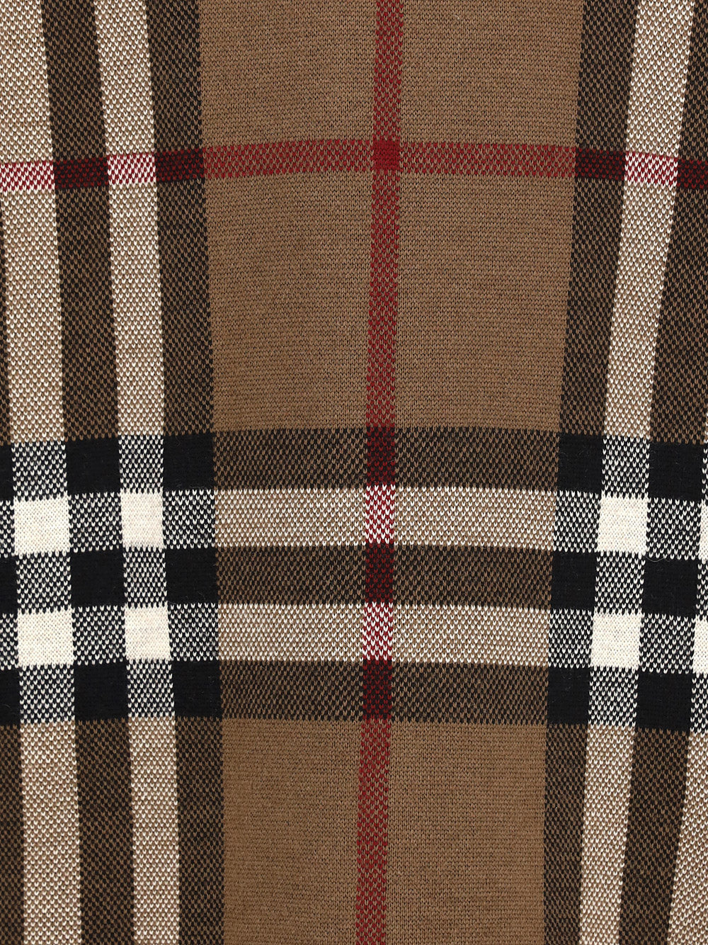 Check Wool Jacquard SweaterPrice - Birch Brown