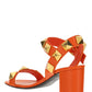 Roman Stud Calfskin Sandal 60MM - Orange