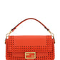 Medium Baguette Woven Leather Bag - Red