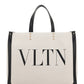 Small VLTN Print Canvas Tote Bag - Ivory