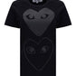 Tonal Heart Print T-shirt - Black.
