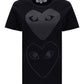Tonal Heart Print T-shirt - Black